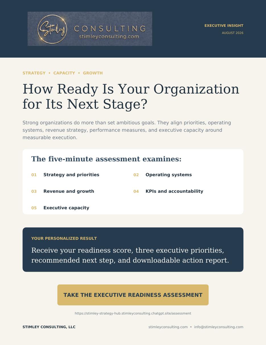 Stimley Consulting Executive Readiness Assessment Executive Insight